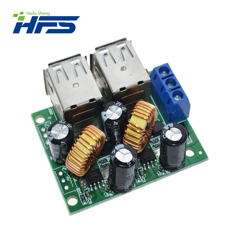 4-USB Port Step-down Power Supply Converter Board Module DC 12V 24V 40V to 5V 5A For MP3/MP4 Phone Car Equipment