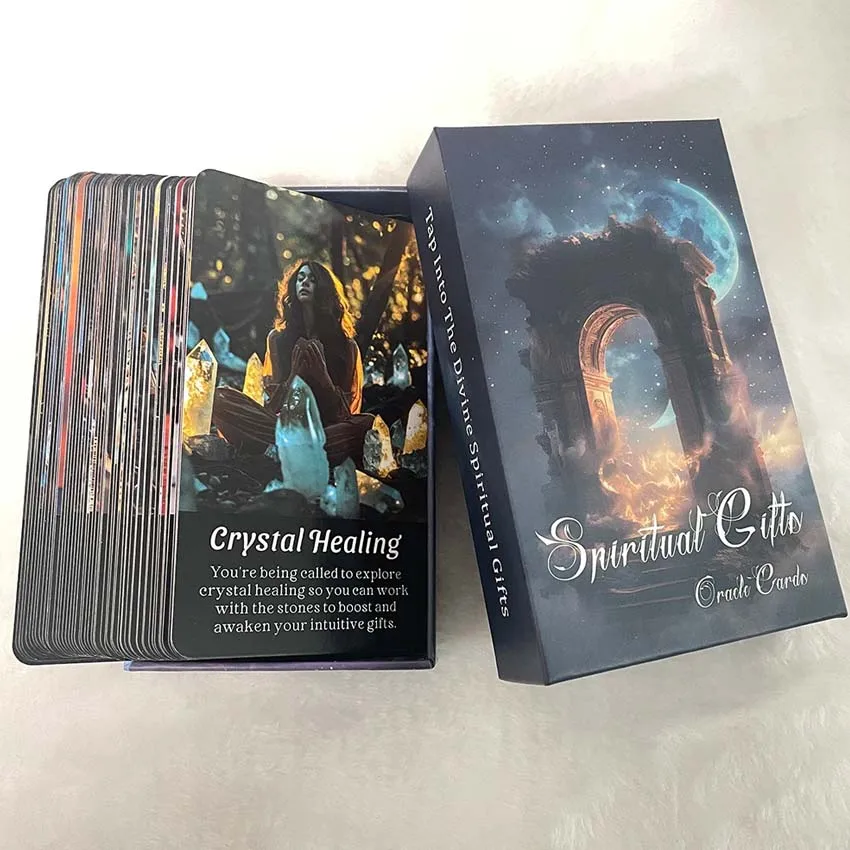 Tarot Deck Spiritual Gifts Oracle Cards 12x7cm,56-Cards Divination