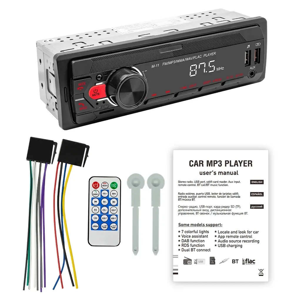 M11 Car Radio Stereo Player Digital Bluetooth Car MP3 Player FM Radio Stereo Audio Music USB/SD with In Dash AUX Input image 4