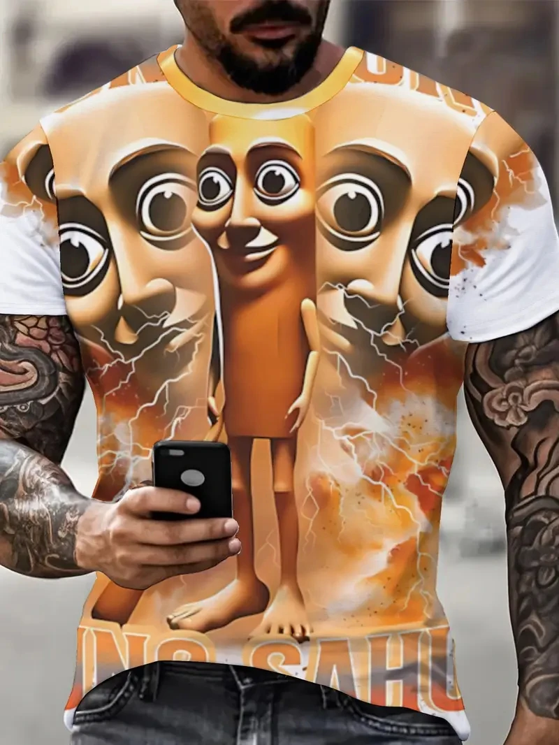 New Tung Tung Sahur Graphic Funny T-shirt Men's Fashion Humor Style Fashion Summer Loose Breathable Short Sleeve Unisex T Shirt