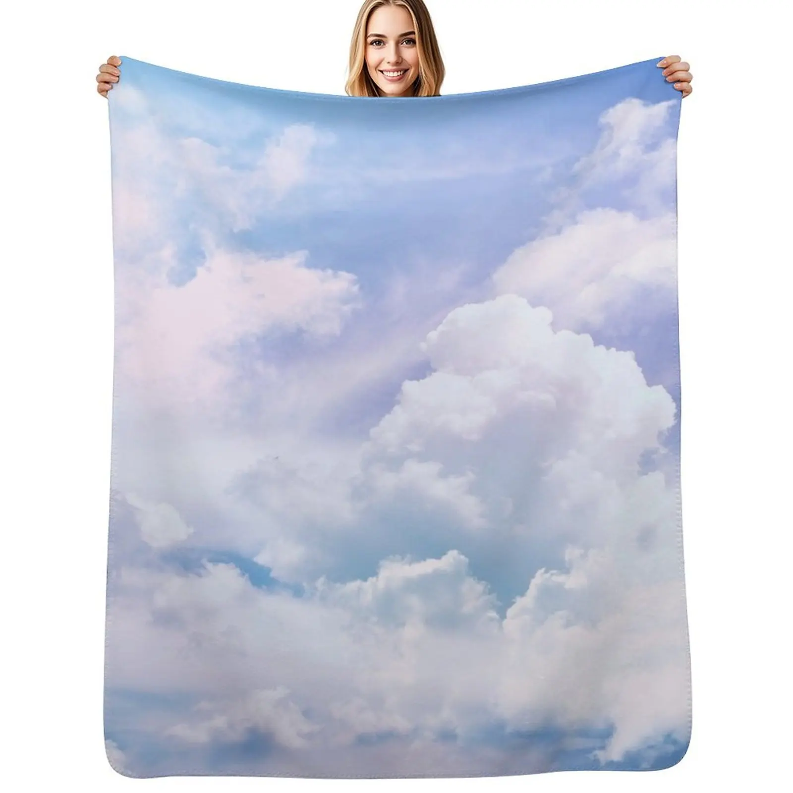 

Flying, clouds, beautiful blue sky Throw Blanket Lightweight Cozy Blanket for Bed Sofa