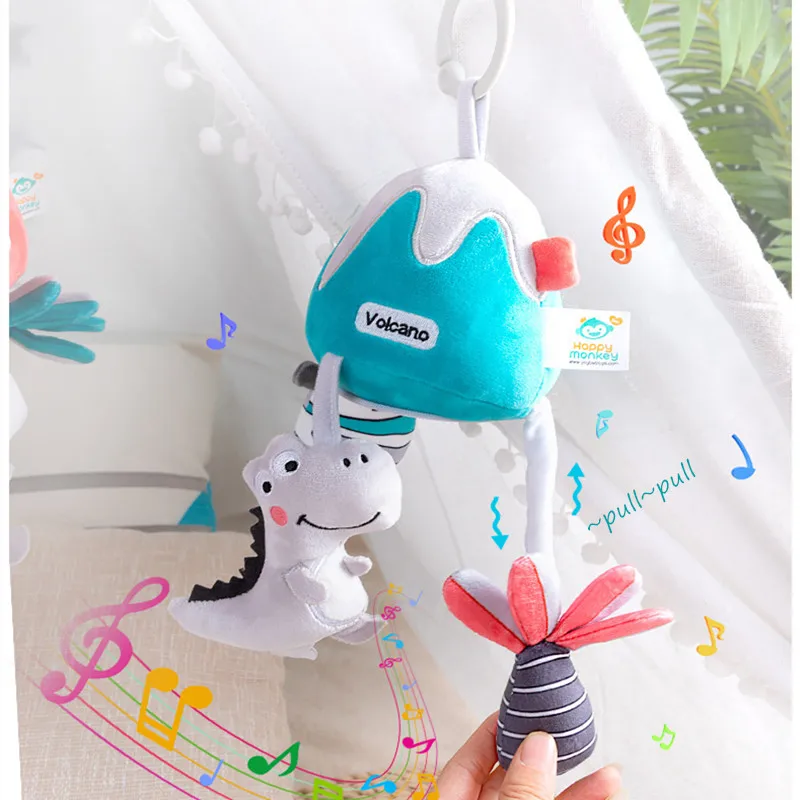 سرير بيبي معلق ألعاب خشخيشة موسيقية أفخم الحيوان الوليد سحب قبضة التدريب جرس المحمول لسرير عربة الصالة الرياضية الإطار لعبة معلقة #3