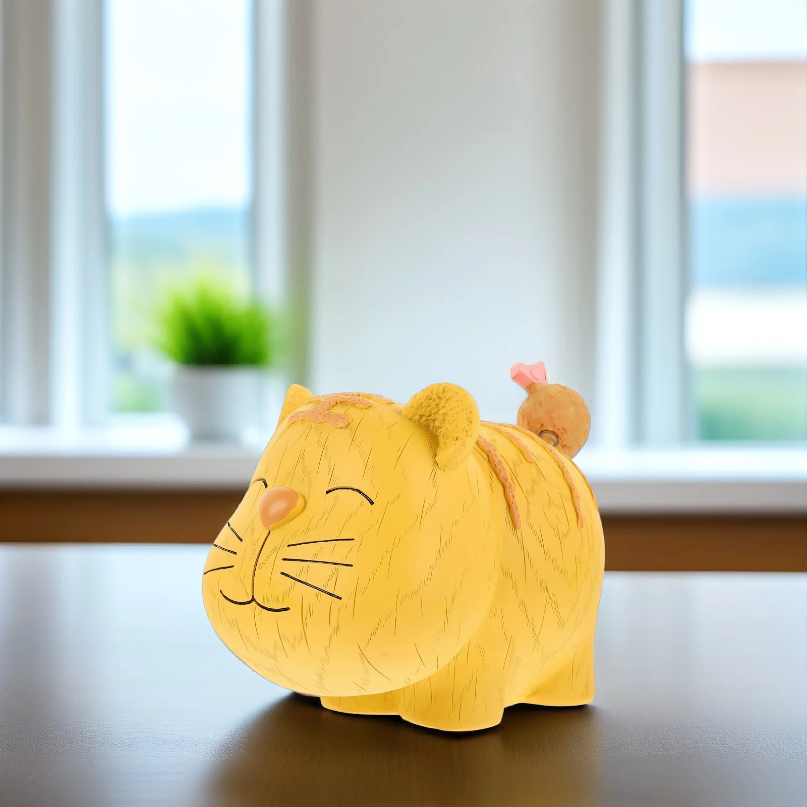 Animal Piggy Bank Adorable Tiger Shape Money Saving Box Safe Resin Material Compact Coin Holder for Home Office Use