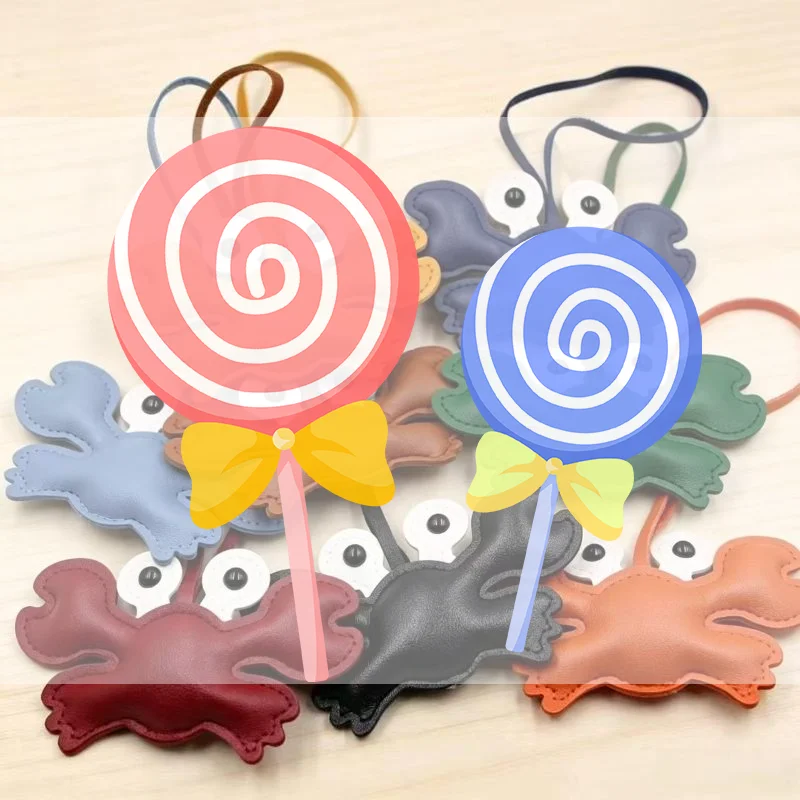 Crab Keychain Fashionable Design PU Leather Key Ring Hawaii Travel Souvenir Chic Decor for Car Key Accessories