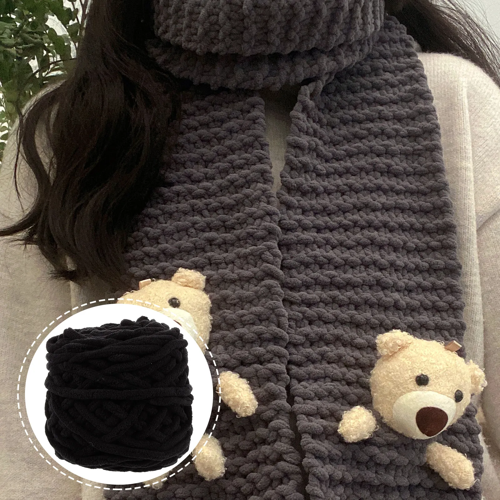 4 Rolls Thick Crochet Yarn Gentle Soft Cotton Blend Knitting Yarn for Beginners Handmade Gifts Scarf Blanket Craft Projects
