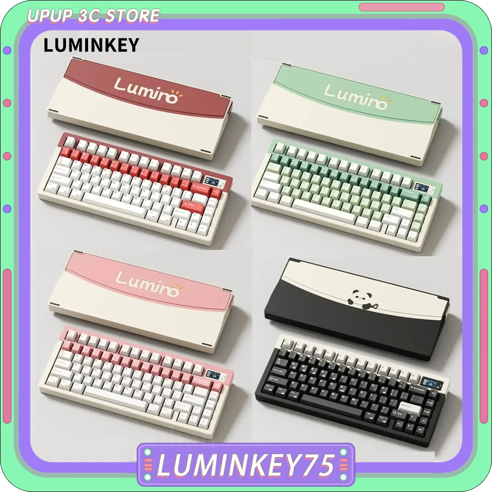 

New Luminkey75 Mechanical Keyboard Hot Swap Aluminium Alloy Wireless Gaming Keyboard Smart Screen 81Keys Pc Gamer Accessories