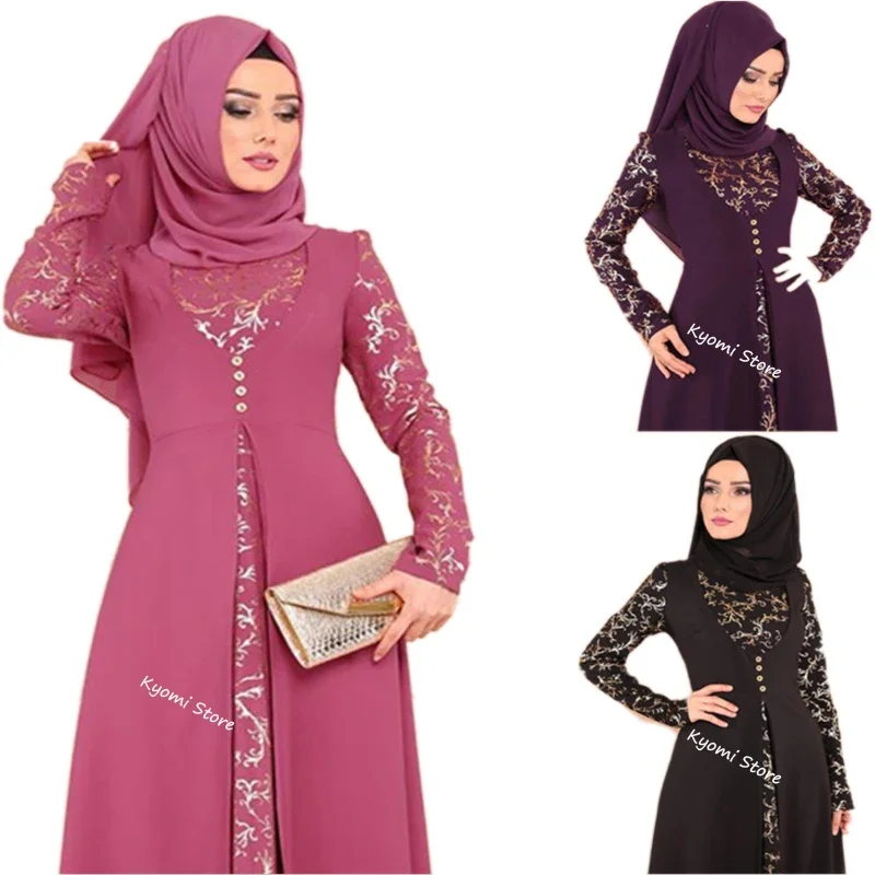 Muslim Abaya Turkey Islamic Arabic Hijab Dress Caftan Dubai Kaftan Moroccan Robe muslim Dress  islamic wear for women Plus size