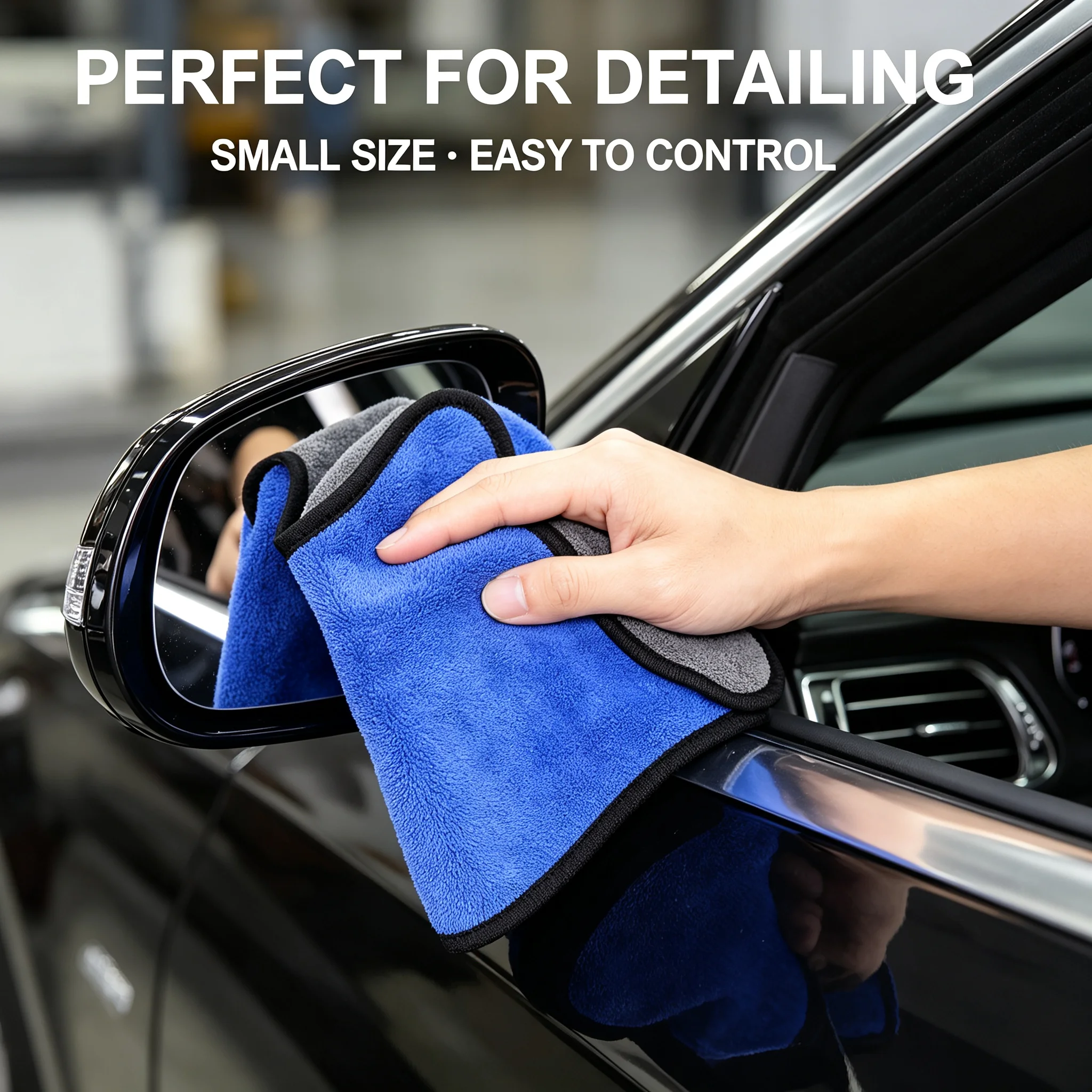TILONDEX Blue Microfiber Car Detailing Towel 30x30cm Double Sided Cleaning Cloth Auto Wash Polishing Towel Reusable 1-10PCS