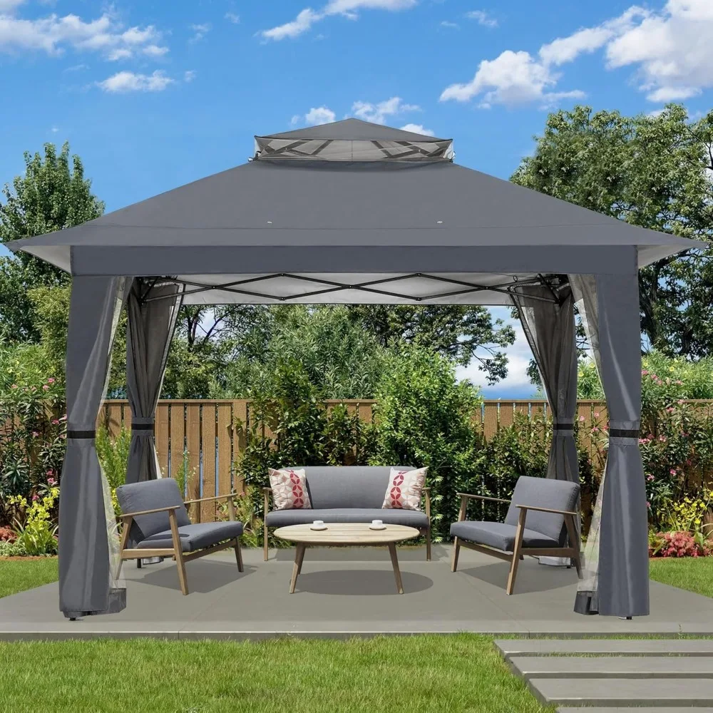 

13x13 Pop Up Gazebo, ,with Mosquito Netting for Patio, Garden, Backyard, Party, Instant Screened Shelter,Outdoor Canopy Tent