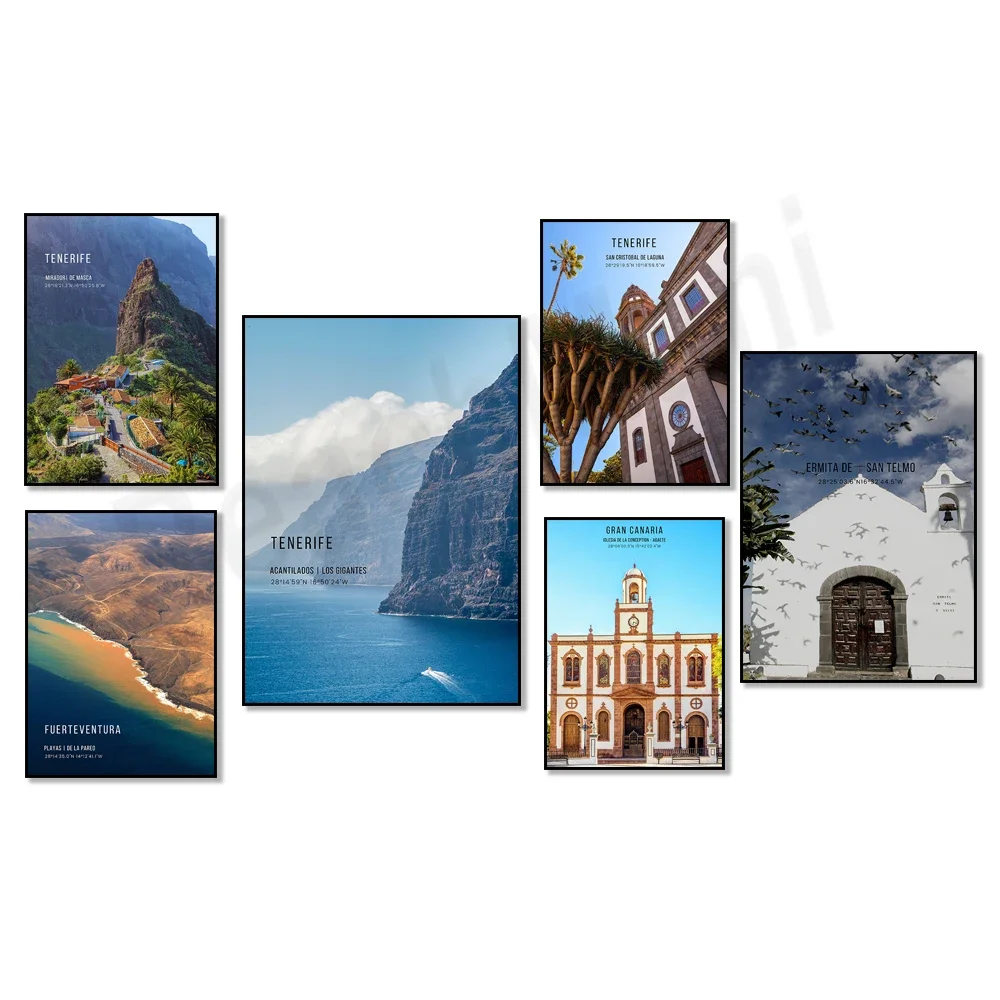 San Telmo Hermitage, Tenerife, Navagio Bay, Greece, Canary Islands, Fuerteventura Beach, San Cristobal Laguna travel poster