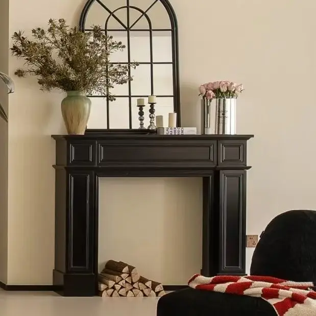 

American retro European fireplace decorative cabinet decorative fireplace rack carved country bed and breakfast French living ro