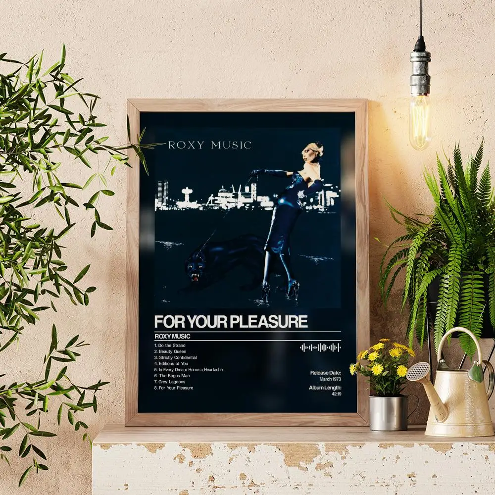 For Your Pleasure Roxy Music Poster Self-adhesive Art Waterproof Paper Sticker Coffee House Bar Room