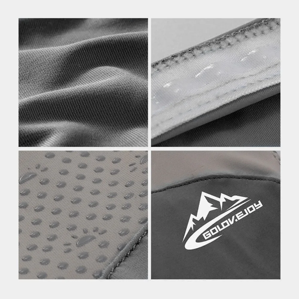 Thin Men Ice Silk Sleeves Sun Protection Two Fingers with Exposed Summer Long Arm Covers Quick Drying Sweat-absorption