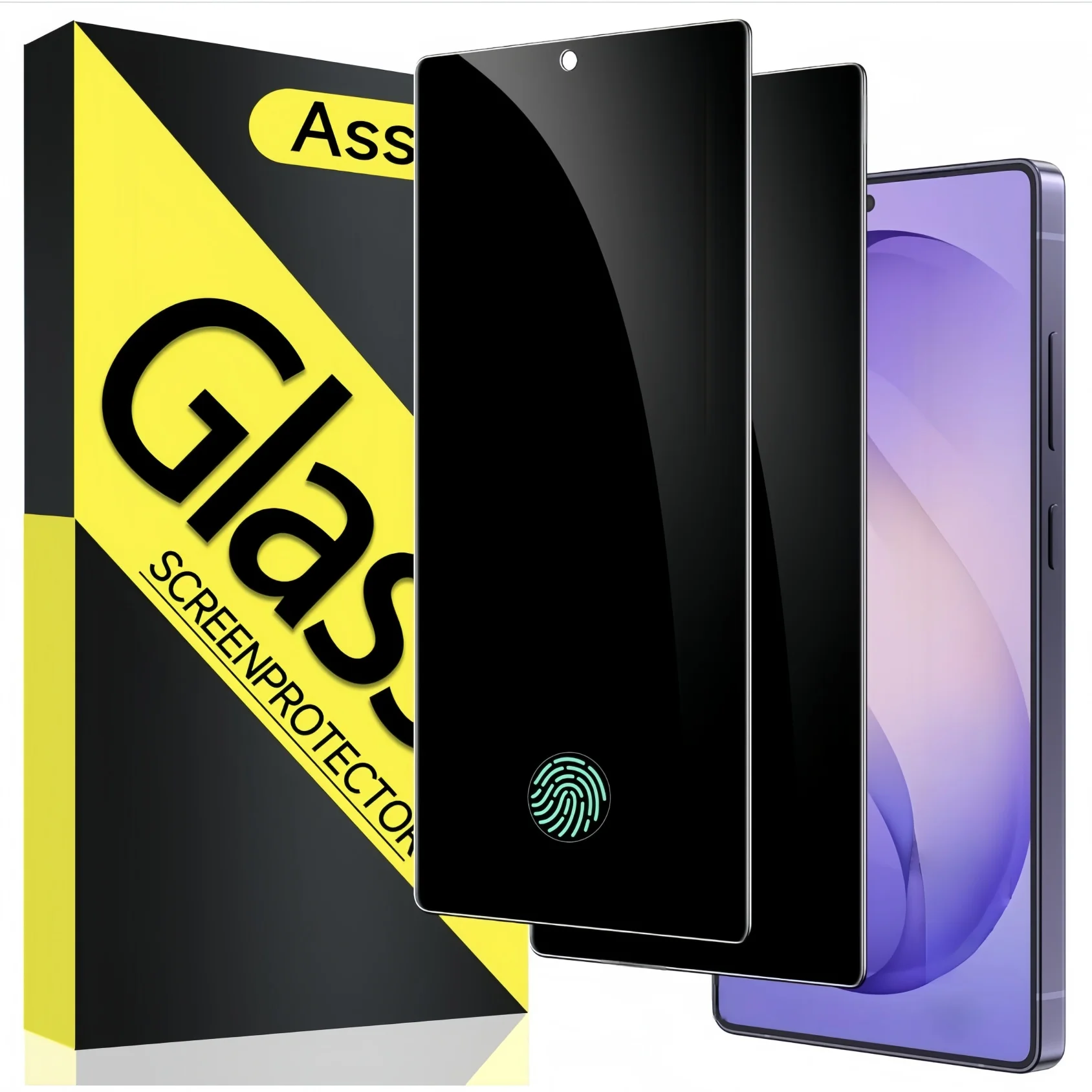 2 Stück Sichtschutzfolie für Samsung Galaxy S26 S25 Ultra Plus FE Anti-Spy Privatsphäre-Glas, Unterstützt Fingerabdruck-Entsperrung