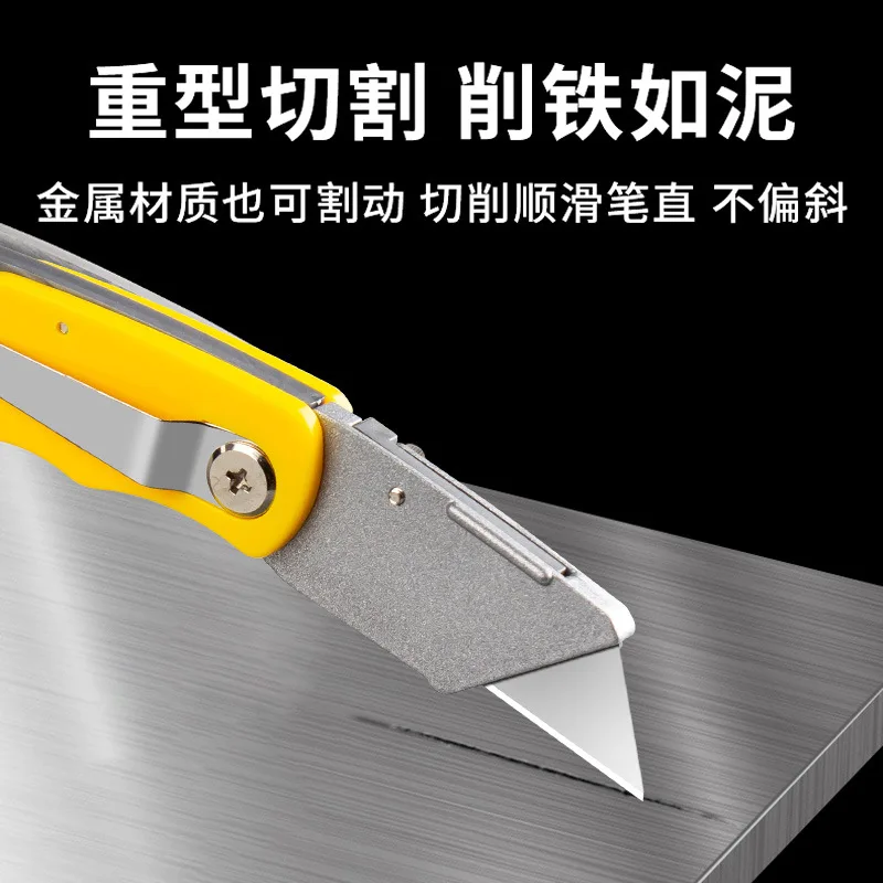 Utility Knife Electrician Retractable Sharp Cut Heavy-duty Folding Knife Aluminum Plastic Handle Blade With Lock Portable Set