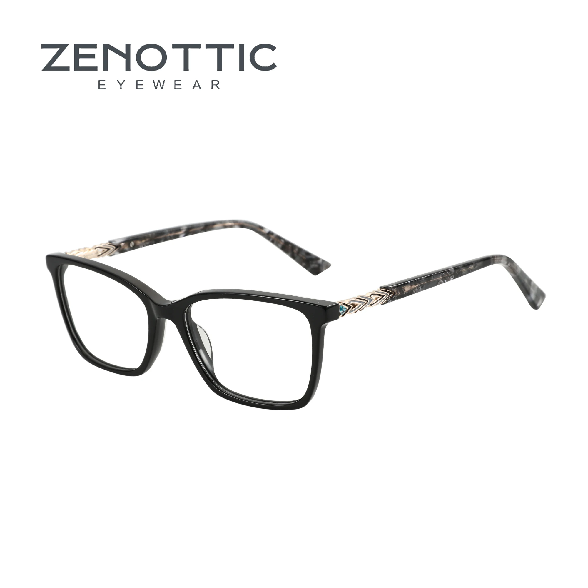 

ZENOTTIC (S Size) Madehand Acetate Squae Optical Glasses Frame Rectangle Fashion Eyewear Non-Prescription Eyeglasses MG6661A