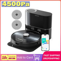 Proscenic M9 Robot Vacuum Cleaner 4500Pa Suction 2.5L Dust Bag, Dual Rotation Mops Carpet Detection 5200mAh Battery