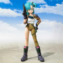 Figura de acción de Dragon Ball Z, juguete de modelo coleccionable de PVC de 13cm, serie Bulma Mfg SHF, accesorios de soldado ensamblados, muñeca Kawaii