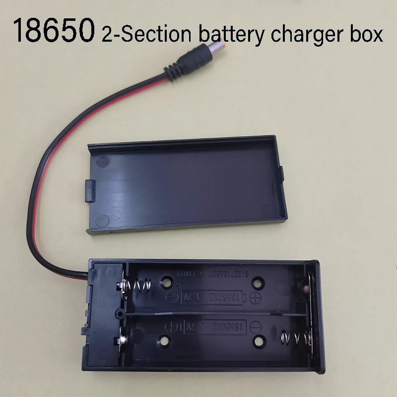 1PC 5.5x2.1 DC Plug Charging Case Portable AA/AAA/18650 Battery Charger Box Holder 2/3/4/6/8 Sections With Lid and Switch image 6