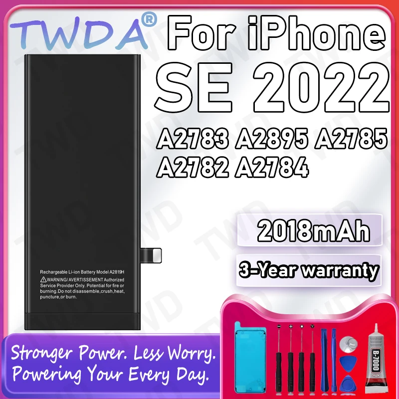 

A2019 Large capacity 2018mAh Battery For iPhone SE 2022/A2783/A2595/A2785/A2782/A2784 Batteries New High Quanlity+Free Tools