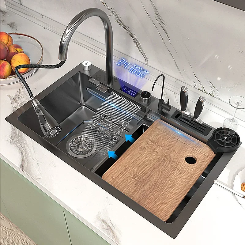 

Hidden Kitchen Sink, Stainless Steel Bar Sink, Undermount Mini Single Basin, Multifunctional Rv Washbasin With Lid