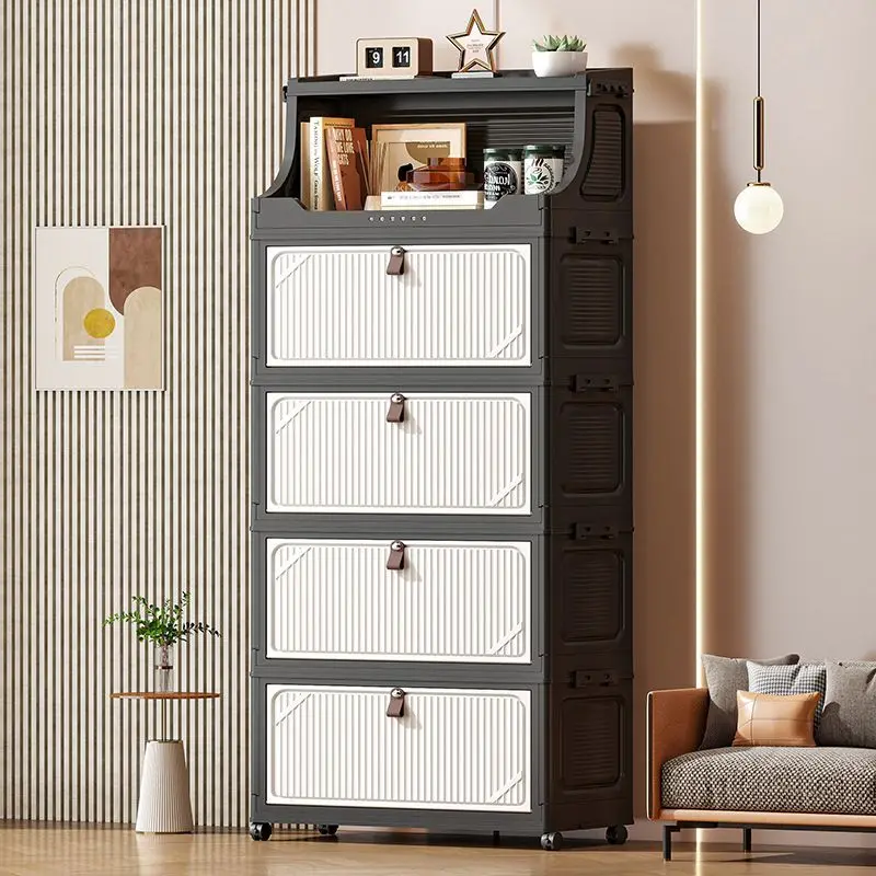 

Foldable Snack & Toy Storage Rack – Multi-Layer Organizer Cabinet for Living Room & Bedroom, Movable Bedside Shelf, Space-Saver