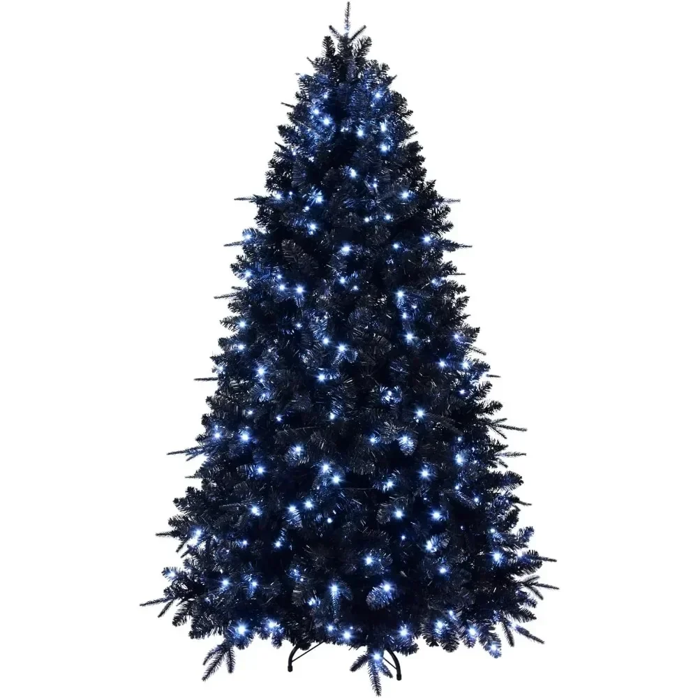 Christmas Tree Artificial,8ftPre Lit Xmas Tree for Home, Office,Party,Metal Hinges & Foldadble Base, with Lights Christmas Trees