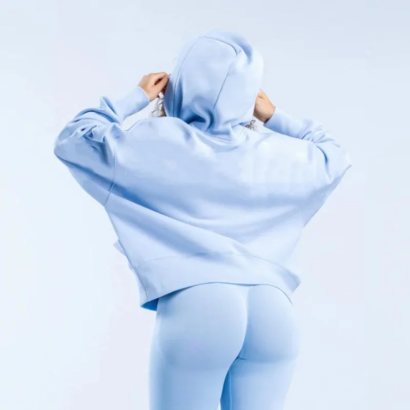 ملابس هاراجوكو الأوروبية والأمريكية، بلوفر عصري مطبوع عليه حروف، سويت شيرت نسائي رياضي بأكمام طويلة مع قلنسوة