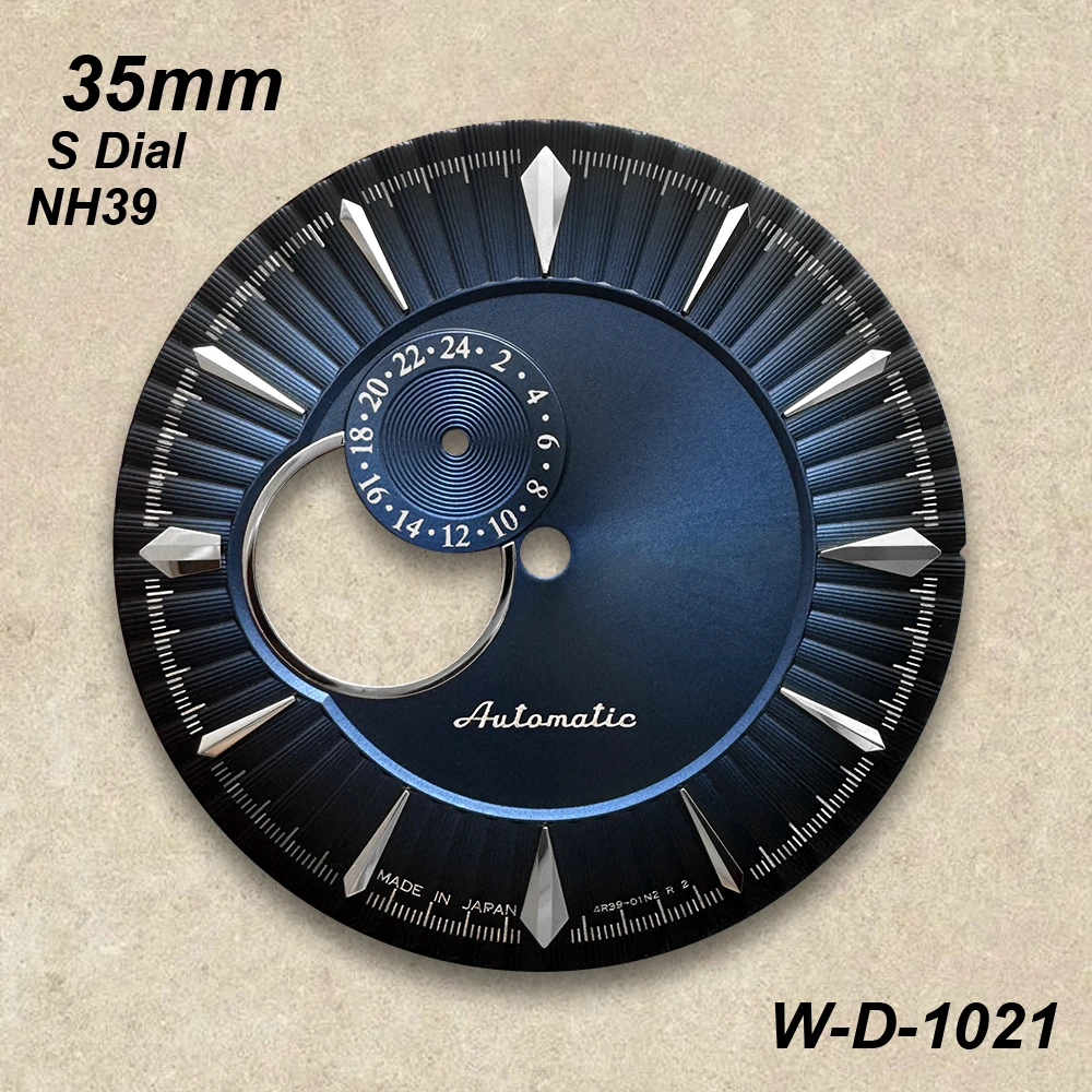 جديد 35 مللي متر S شعار الجوف خارج كوكتيل الطلب صالح NH39 حركة عالية الجودة ساعة عمودية تعديل الملحقات #2