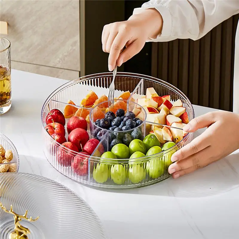 ABSJ-1 Piece ONE-Layer Rotating Light High-Grade Bowl Home Multifunctional Melon Seeds Dried Storage Box White