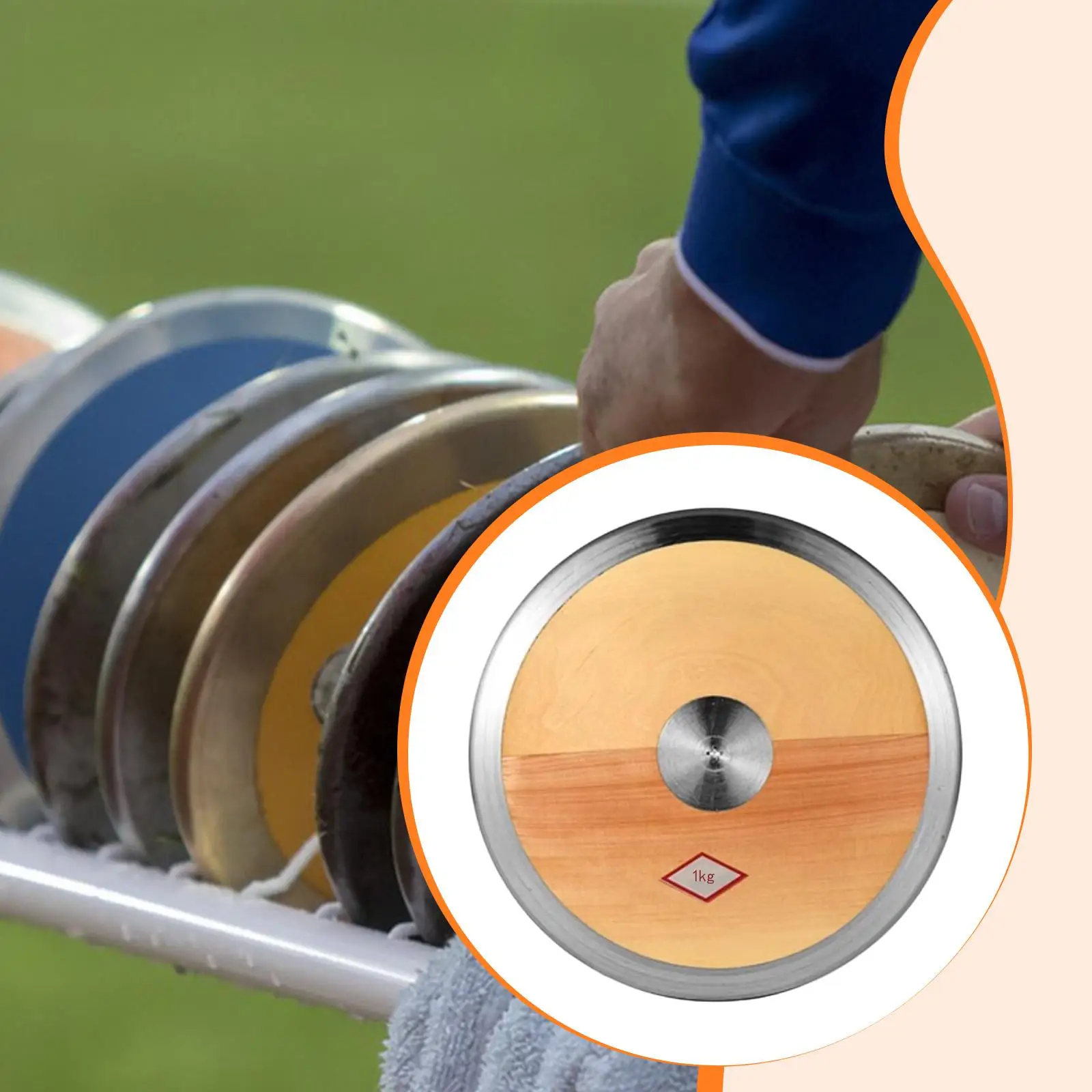 High School College Sports Training Discus Durable Wood Iron Throwing Disc for Field Event Practice