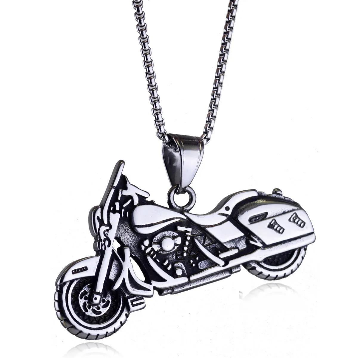 Domineering Fashion Hip-hop Motorcycle Pendant Necklace Men\'s Cycling Rock Trend Jewelry