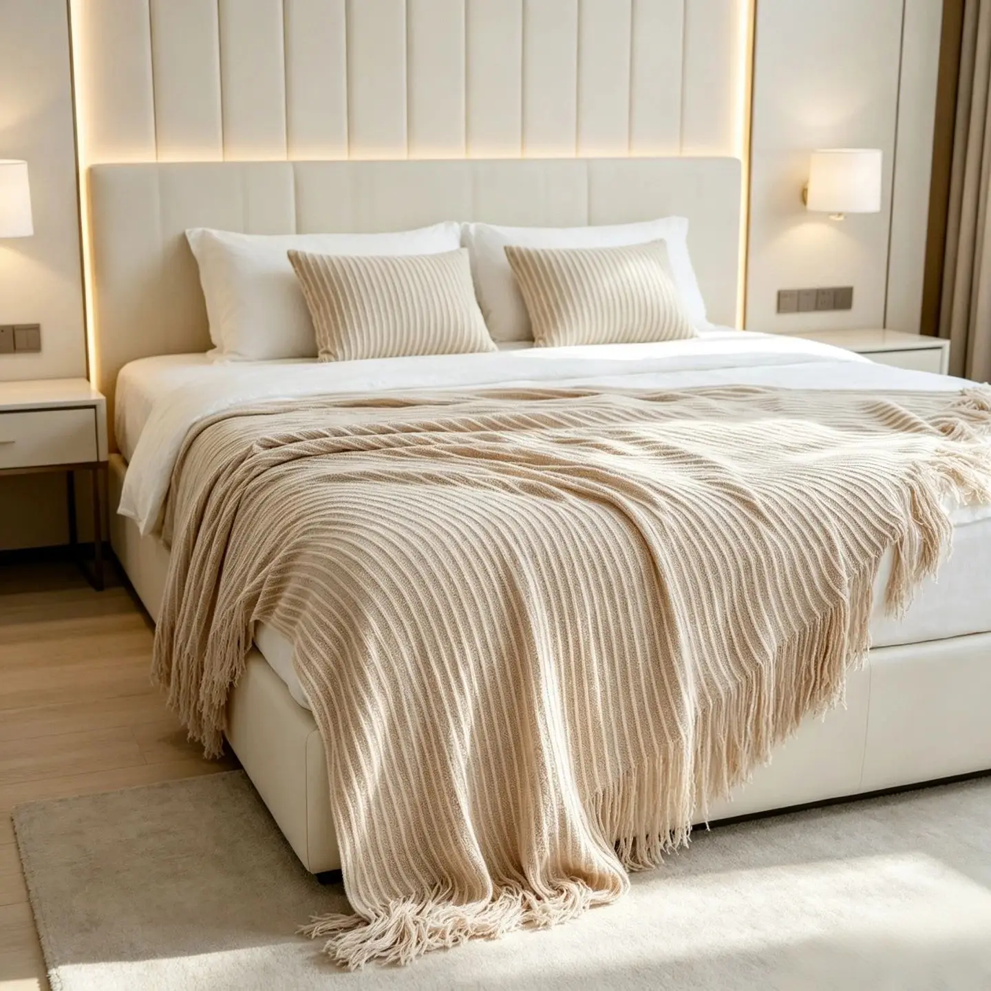 Nordic Minimalist Luxury Bed Throw, Lazy Style Bed Runner Bed Scarf for Hotel & B&B,Bedroom Decor Sofa Shawl Blanket Nap Blanket