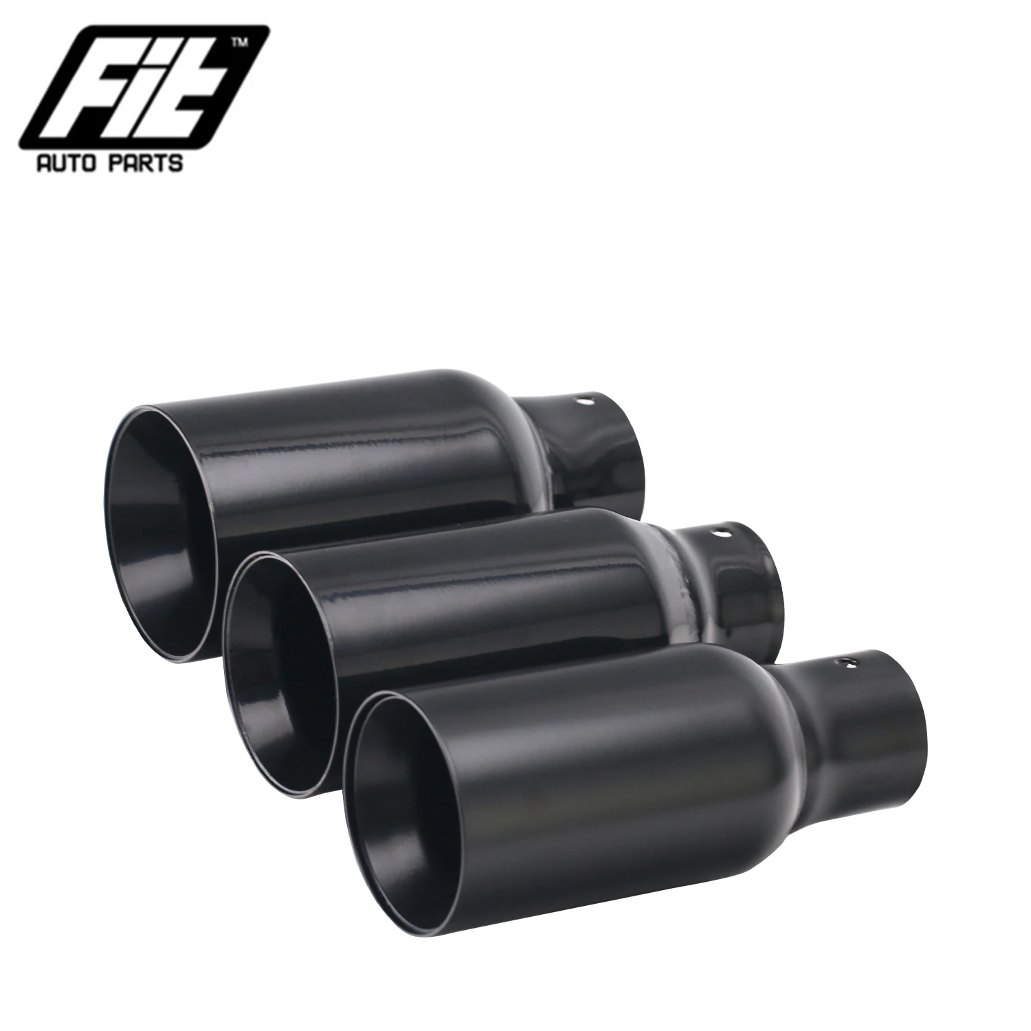 

1PCS Stainless Steel 304 Black Exhaust Tip 50mm 54mm 57mm Universal Car Rolled Outlet muffler End Pipe for BW
