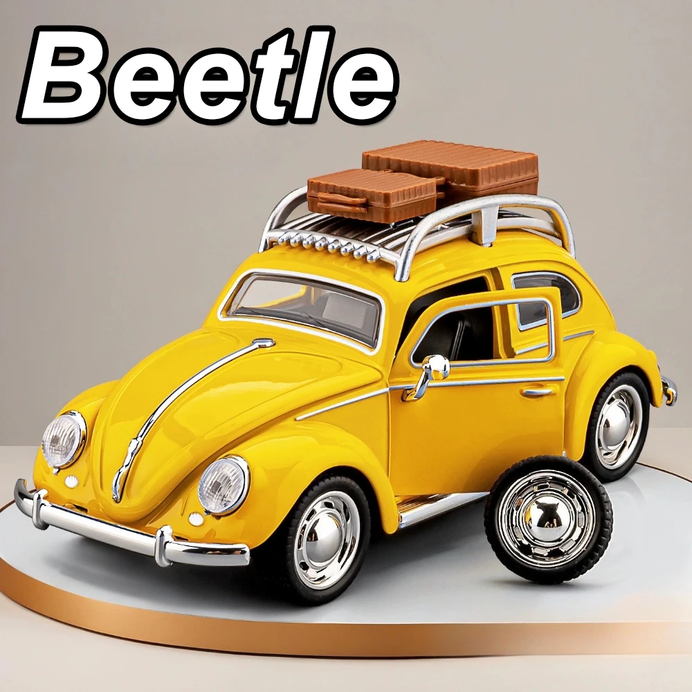 

1:32 миниатюрная модель Beetle T1, литая под давлением сплав, игрушки, автомобильный звук, свет, откатные модели, открытые двери, транспортные средства, детский подарок на день рождения