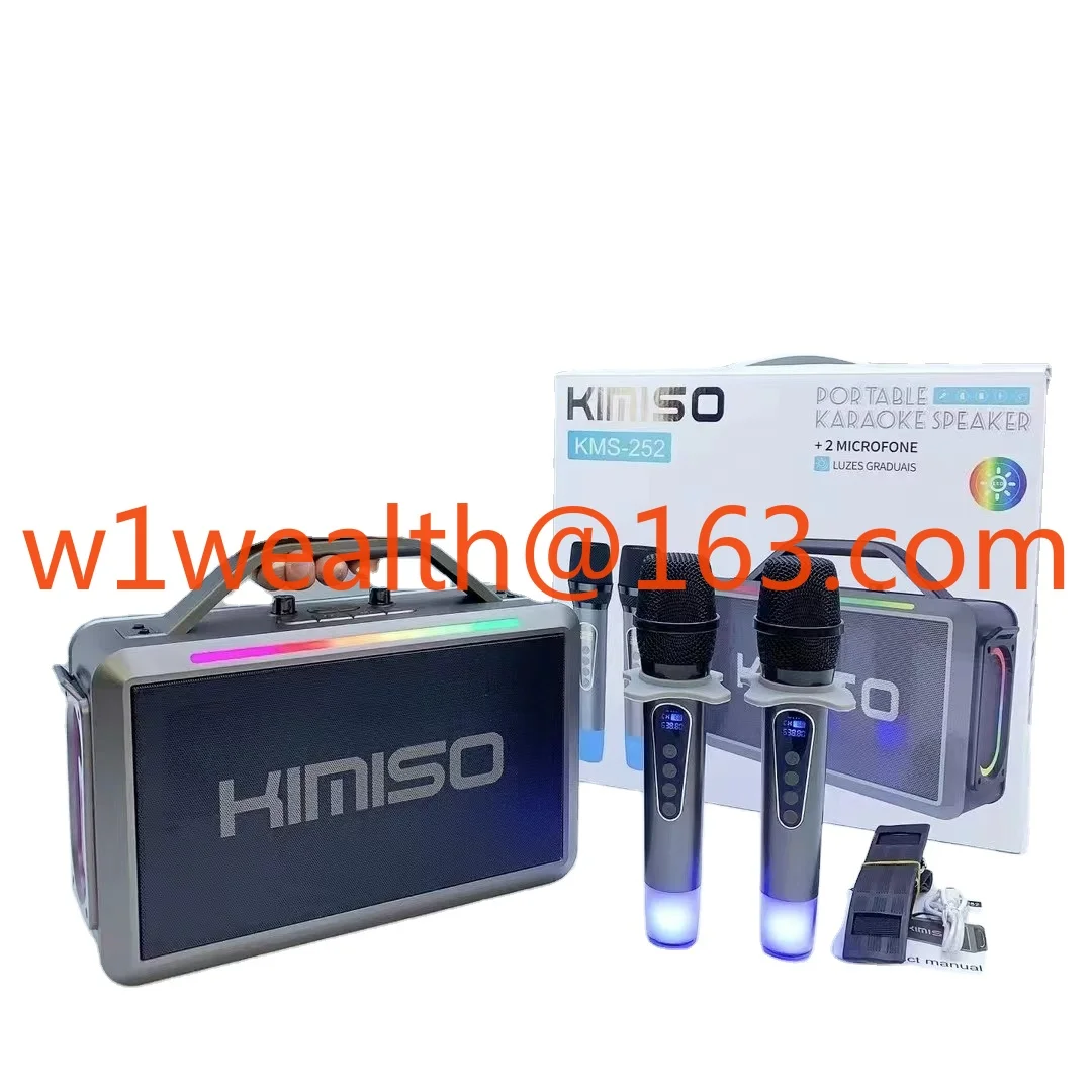 

2024 NEW KMS252 30W Portable Wireless Speaker With Microphones Hifi Sound Qualityhigh-Power Amplifier Blue Tooth Speaker