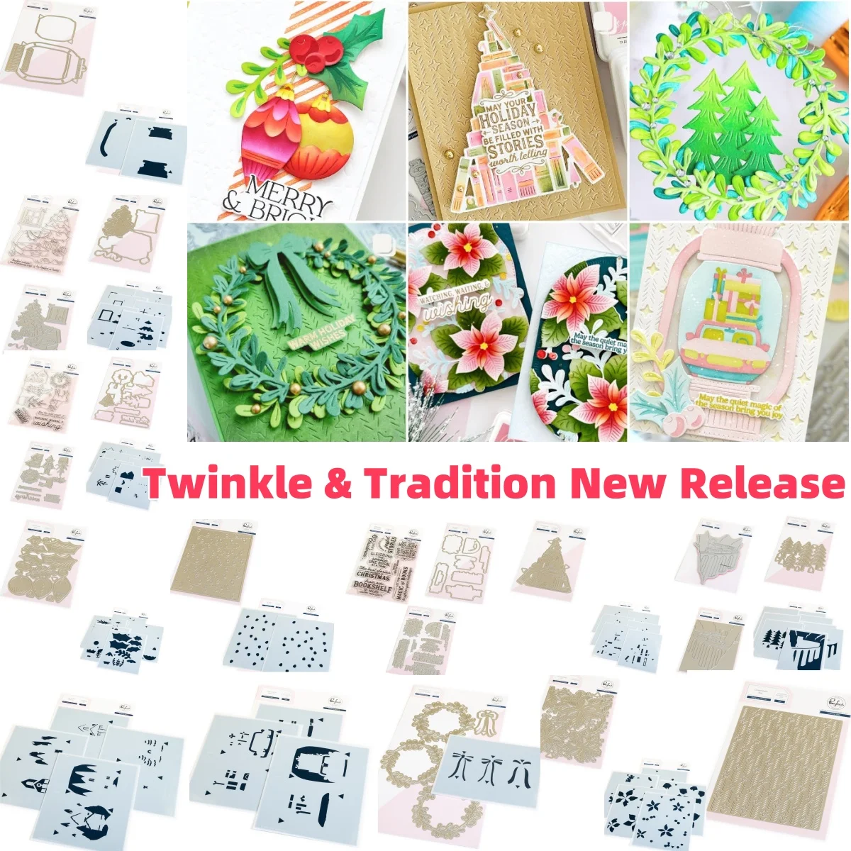 

2025 Christmas Lantern Landscapes Collection Metal Cutting Dies Stamps Stencil Hot Foil for DIY Making Gift Card Scrapbook Craft