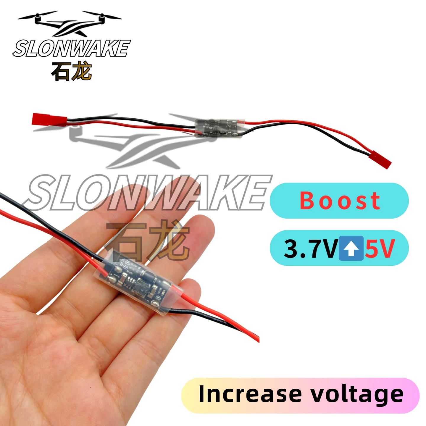 Placa convertidora elevadora de voltaje CC mini Slonwake de 3.7V a 5V, módulo de aumento de voltaje de batería, actualización y modificación