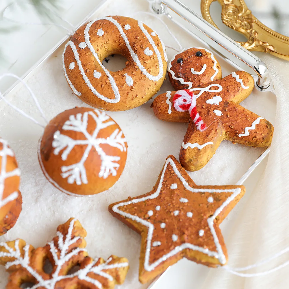 Espuma Bola Snowflake Pingente, ornamento De Árvore De Natal, pingente De Homem De Gingerbread, DIY