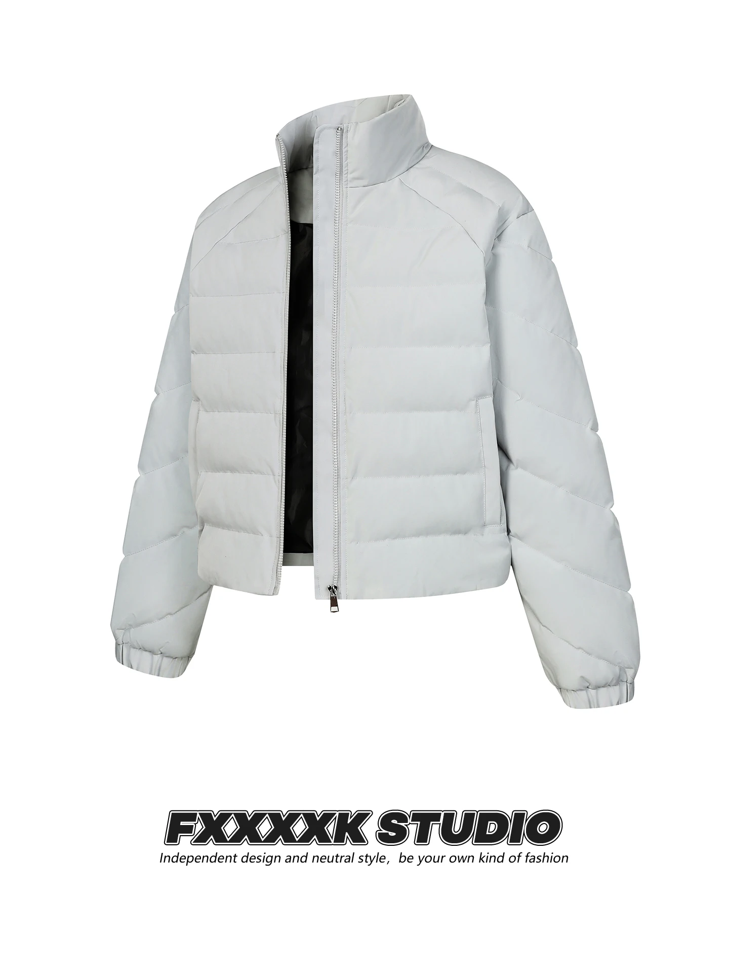 

Original FXK American Trendy Brand Cleanfit Thiened Stand Collar Cotton Jaet Warmth Enhanced Outerwear Casual Youth Faion