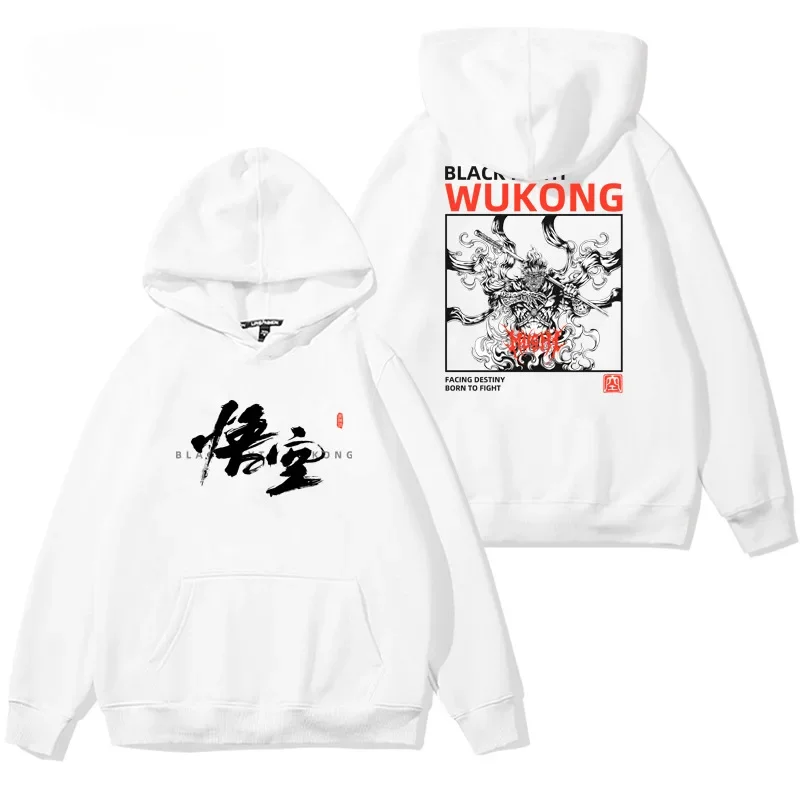 Black Myth Wukong Hooded Sweatshirts Streetwear Plus Size 3XL 4XL Men Hoodies Long Sleeve Pullover Tops Cosplay Casual Clothes