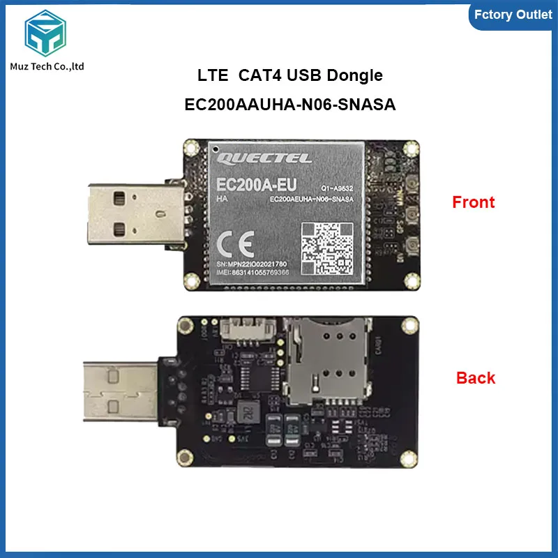 Quectel EC200A-EU USB Dongle EC200AAUHA-N06-SNASA LTE CAT4 Module Breakout Kit for Europe Asia-Pacific Dongle Support USB/TTL
