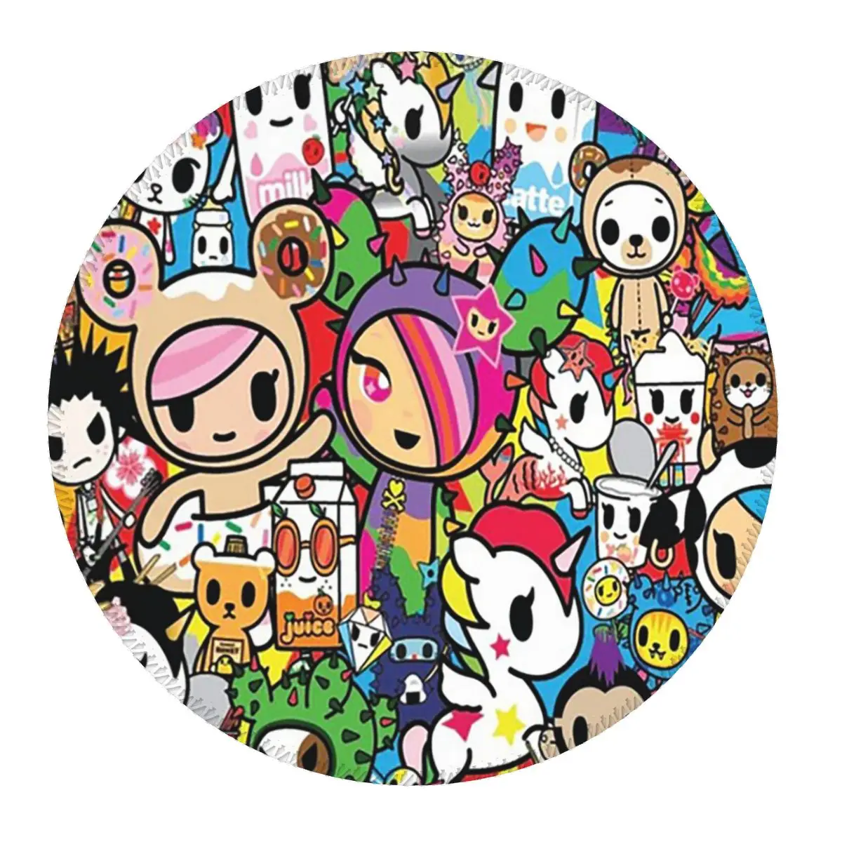 

Круглый коврик для мыши Tokidoki Kawaii Donutella Sandy Unicorno, коврик для клавиатуры и мыши, игровой коврик для ПК, коврик для офисного стола