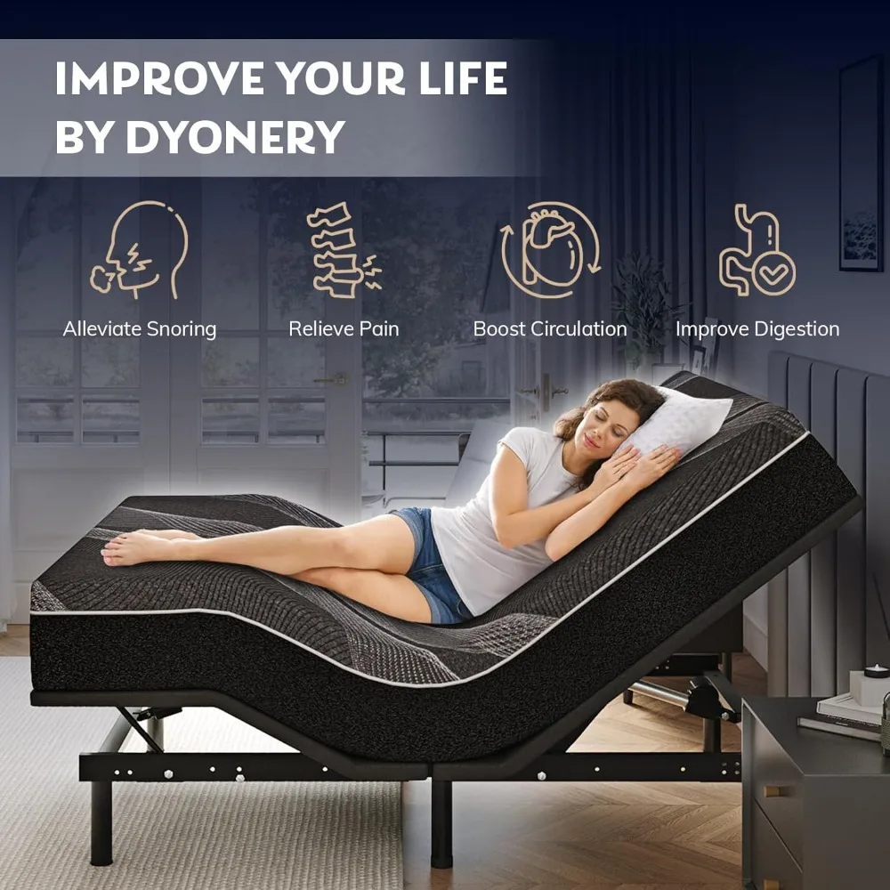 Twin XL Adjustable Bed Base Frame with Wireless Remote  Head and Foot Incline view 2