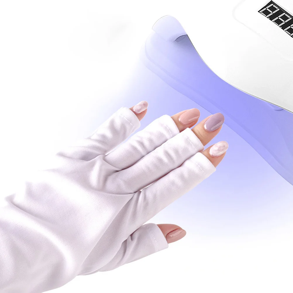 1 Para Lekkich Rękawiczek Ochronnych z Ochroną UV, Bez Palców, do Manicure, Stylizacji Paznokci Żelowymi, Ochrona Przed Promieniowaniem UV, Do Użytku na Zewnątrz