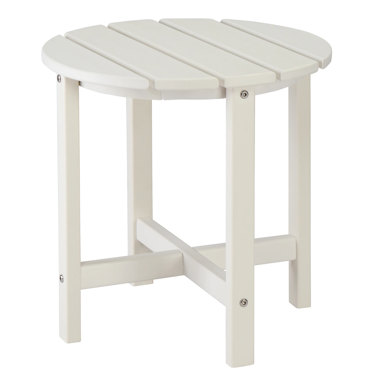 

46*46*46cm Single Layer Round HDPE Side Table White