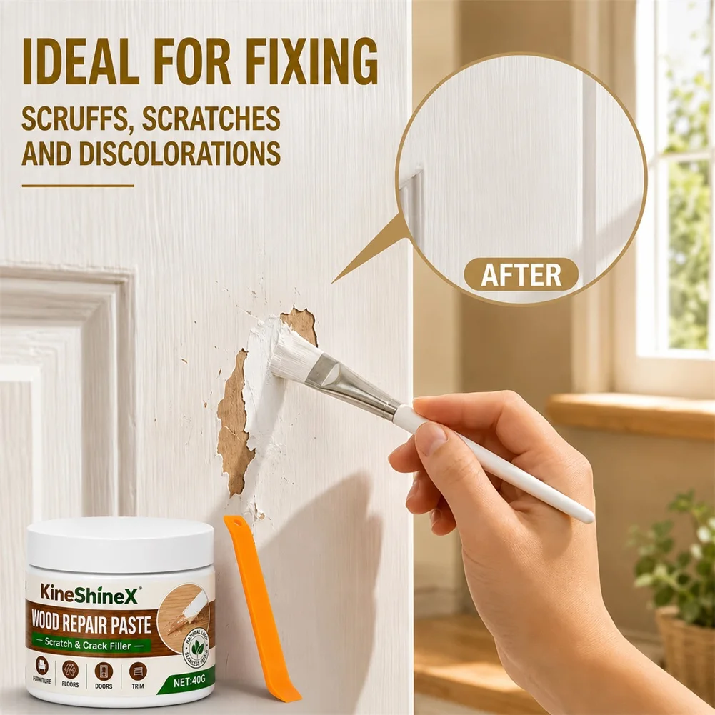 Wood Furniture Repair Paste Stainable Wood Crack Filler Wooden Furniture Repair Kit Wood Hole Filler for Cabinets Tables Floors
