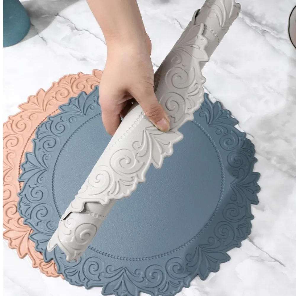 1/4/6PCS Vintage Embossed Placemats Set Non-Slip Washable Oil-Proof Kitchen Dining Table Decor Wedding Table Mats Gift