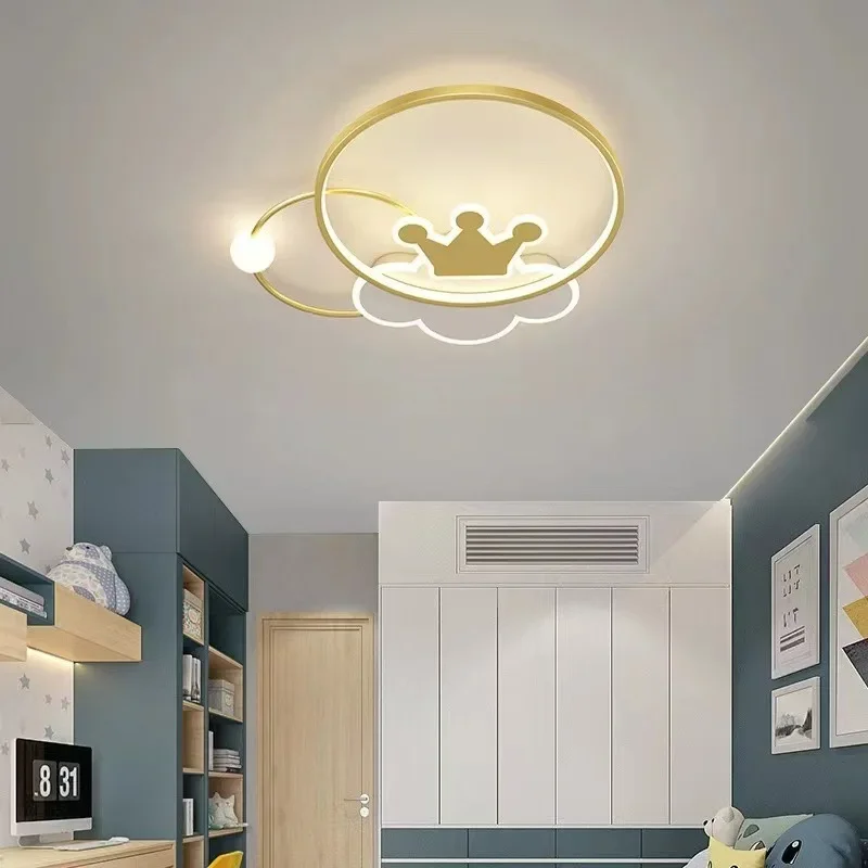 Moderne LED Deckenleuchte Kinder Schlafzimmer Lampe Wohnzimmer Esszimmer Wohnkultur Niedliche Krone Deckenleuchter Innenbeleuchtungskörper