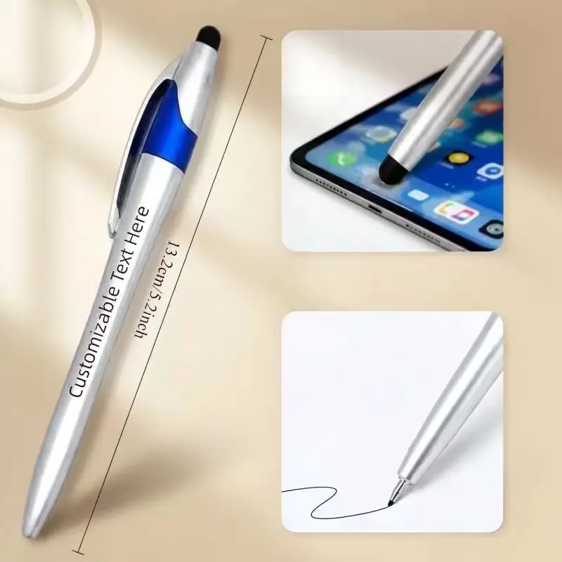 60PCS Custom Touch Screen Ballpoint Pen 2-in-1 Writing Pen for Touchphones and Tablets Logo Printing Advertising Ballpoint Pen